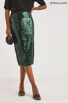 JD Williams Green Sequin Pencil Skirt (D21152) | €21.50