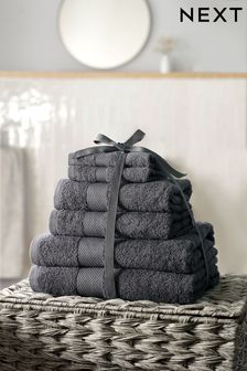 Set of 6 Grey Towels Set (D21550) | €18
