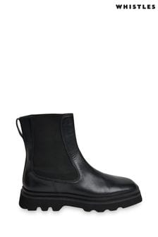 Whistles Kenton Square Toe Chelsea Black Boots (D21686) | 249 €