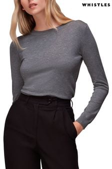 Siv svetleč pulover z okroglim ovratnikom Whistles Annie (D21691) | €43