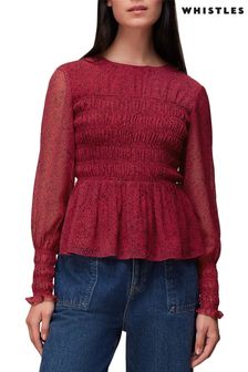 Whistles Pink Abstract Snake Effect Rosanna Top (D21709) | €63