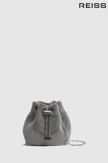 Reiss Silver Demi Crystal Mini Bucket Bag (D21803) | 199 €