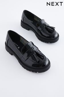 Black Patent School Chunky Tassel Loafers (D21942) | ₪ 109 - ₪ 138