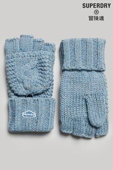 Blue - Superdry Cable Knit Gloves (D22234) | kr370