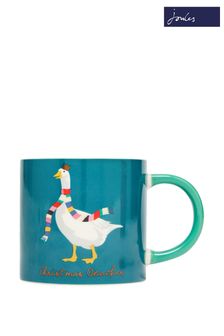 Joules Teal Blue Christmas Goose Cuppa Mug (D22783) | TRY 326