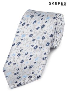 Skopes Silver Ditsy Floral Tie (D23105) | $20