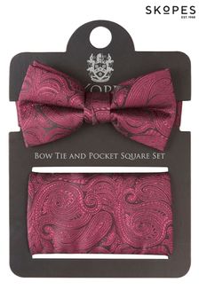 Skopes Red Wine Paisley Bow Tie And Pocket Square (D23109) | 23 €
