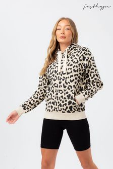 Hype. Womens Natural Cheetah Drawcord Hoodie (D23179) | €31