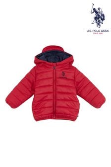 Chaqueta guateada roja de niño con capucha de U.s. Polo Assn. (D23257) | 71 €
