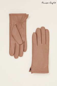 Phase Eight Cream Pleat Detail Leather Gloves (D23407) | ₪ 226