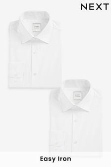 Biały - Zestaw 2 koszul Easy Care (D23511) | 205 zł