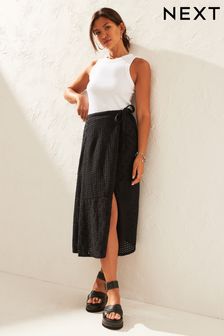 Black Broderie Wrap Skirt (D23831) | €22