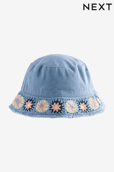 Denim Crochet Trim Bucket Hat (3-16yrs) (D23870) | €11 - €16