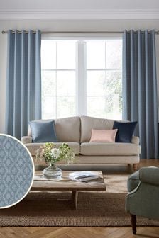 Laura Ashley Blue Abingdon Seaspray Made To Measure Curtains (D24079) | €170