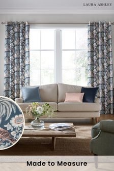 Laura Ashley Dusky Seaspray 100% Cotton Burdett Made To Measure Curtains (D24091) | €142