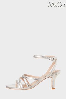 M&Co Silver Heeled Sandals (D24446) | 46 €