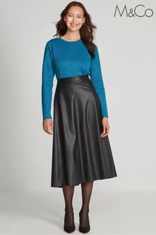 M&Co Black PU Midi Skirt (D24452) | 53 €