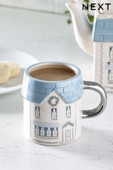 Blue Christmas House Mug (D24494) | €11