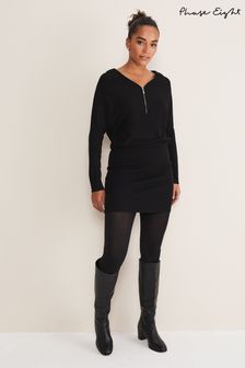 Phase Eight Black Zip Neck Detail Becca Dress (D24627) | 152 €