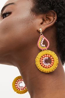 Multi Coloured Fabric Wrapped Statement Earrings (D24633) | 11 €
