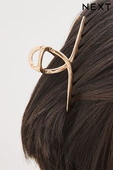 Złoty kolor - Spinka do włosów z zawijasem (D24667) | 60 zł