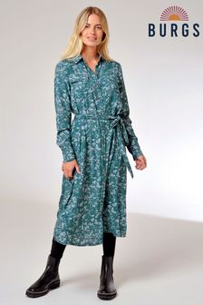 Burgs Green Kelly Printed Longline Shirt Dress (D24696) | €37