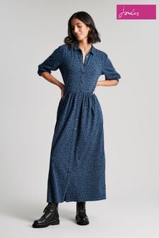 Joules Blue Nova Jersey Midi Shirt Dress (D24742) | 61 €