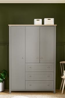 Dove Grey Malvern Paint Effect Triple, 3 drawers Wardrobe (D24826) | €900