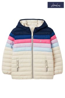 Joules Showerproof Recycled Packable Padded White Jacket (D24925) | €59 - €63