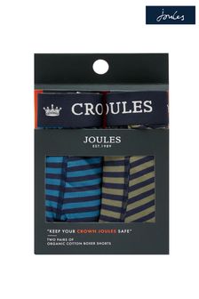 Joules Crown Blue Cotton Boxers 2 Pack (D24938) | €11.50