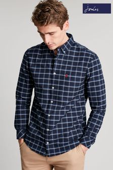 Joules Blue Welford Long Sleeve Classic Fit Check Shirt (D24940) | $99