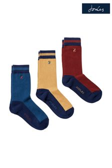 Joules Striking Socken aus Baumwolle im 3er-Pack, Blau (D24953) | 27 €