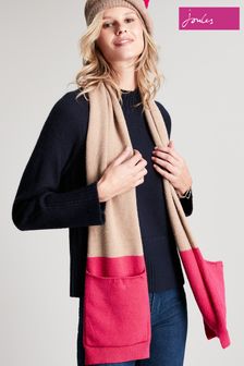Коричневый легкий шарф с карманом Joules Suzanne (D24982) | €20