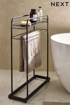 Charcoal Grey Slimline Towel Rail and Shelf Unit (D25141) | ₪ 180