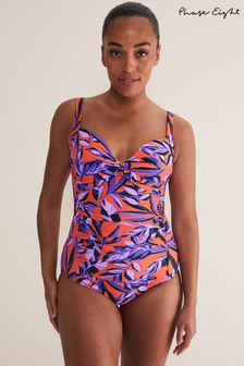 Phase Eight Purple Leaf Print Swimsuit (D25163) | 292 QAR
