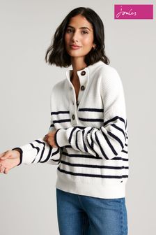 Joules Blue Cove Button Through Chunky Jumper (D25220) | €41.50