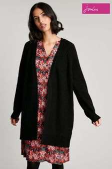 Joules Florence Lange Zopfstrickjacke mit Raglanärmeln, Schwarz (D25228) | 57 €