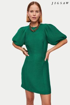 Jigsaw Green Crinkle Crêpe Short Dress (D25235) | €89