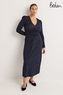 Boden Blue Ruched Jersey Midi Dress (D25439) | €49
