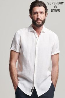 Superdry Optic Studios Casual Linen Short Sleeve Shirt (D25526) | 30,030 Ft