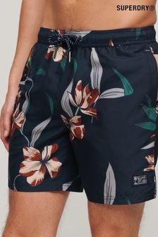 Superdry Navy Vintage Hawaiian Swim Shorts (D25536) | $69