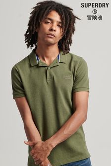 Vert - Polo Superdry classique en maille piquée (D25552) | €29