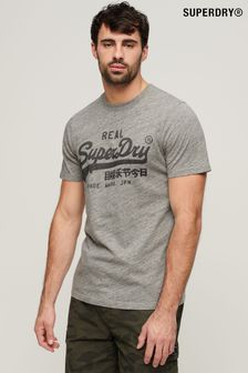 אפור - חולצת טי עם לוגו בסגנון וינטג' של Superdry דגם Core (D25566) | ‏136 ‏₪