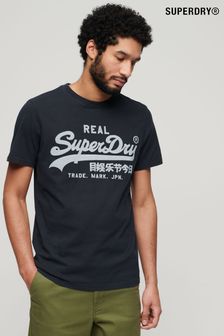 Blau - Superdry Vintage Core T-Shirt mit Logo (D25567) | 41 €