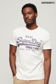 Белый - футболка с логотипом Superdry Vintage Core (D25568) | €41