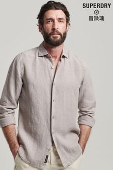 Superdry Ash Grey Studios Casual Linen Long Sleeve Shirt (D25646) | 94 €