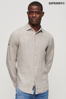 Superdry Studios Casual Linen Long Sleeve Shirt
