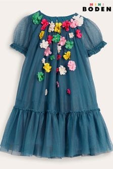 Boden Blue A Line Flutter Flower Dress (D25678) | R1 118 - R1 235