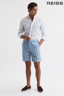 Blue and white striped shorts mens on sale