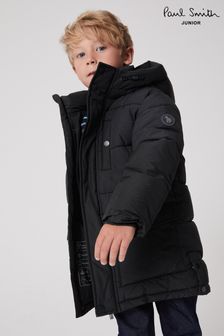 黑色 - Paul Smith男童款高防雨夾棉長款大衣 (D25780) | NT$10,260